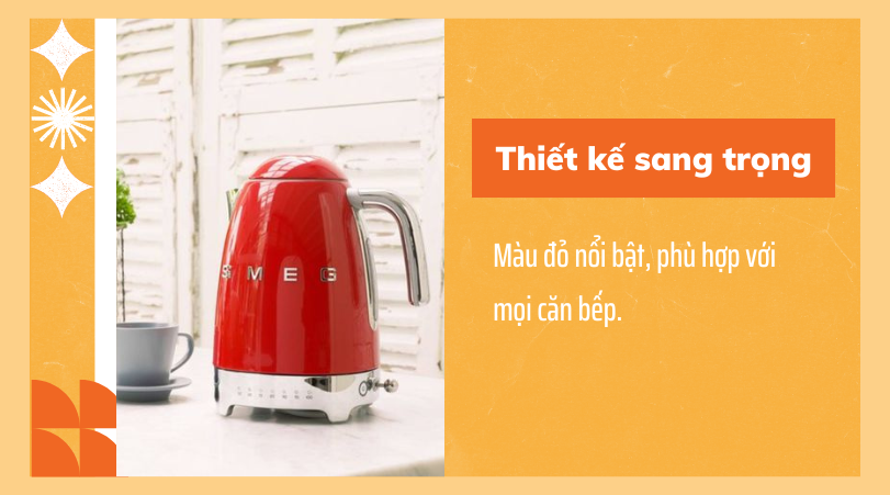Thiết kế sang trọng Ấm đun nước SMEG KLF03RDEU 535.43.679