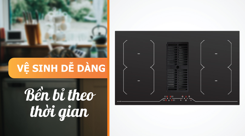 Bếp từ kết hợp hút mùi Malloca HIH-864 - Dễ dàng vệ sinh