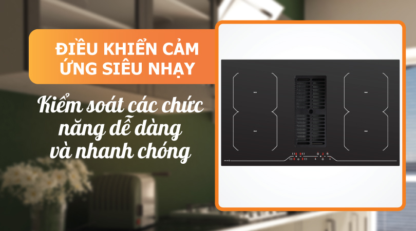 Bếp từ kết hợp hút mùi Malloca HIH-864 - Điều khiển cảm ứng siêu nhạy