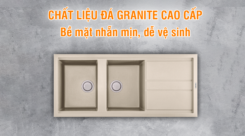 Chậu rửa bát Malloca - chất liệu đá granite tự nhiên và bền bỉ