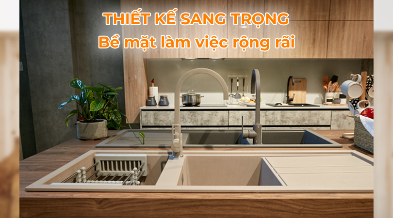 Chậu rửa chén Malloca - Thiết kế sang trọng và rộng rãi