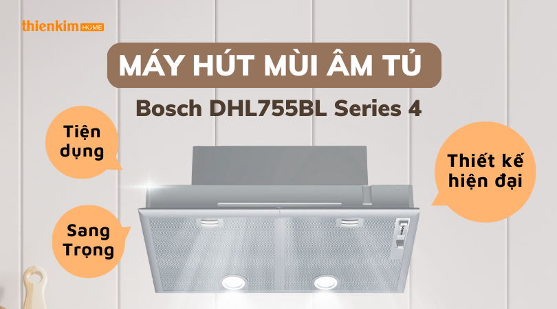Hình ảnh Máy hút mùi âm tủ Bosch DHL755BL Series 4