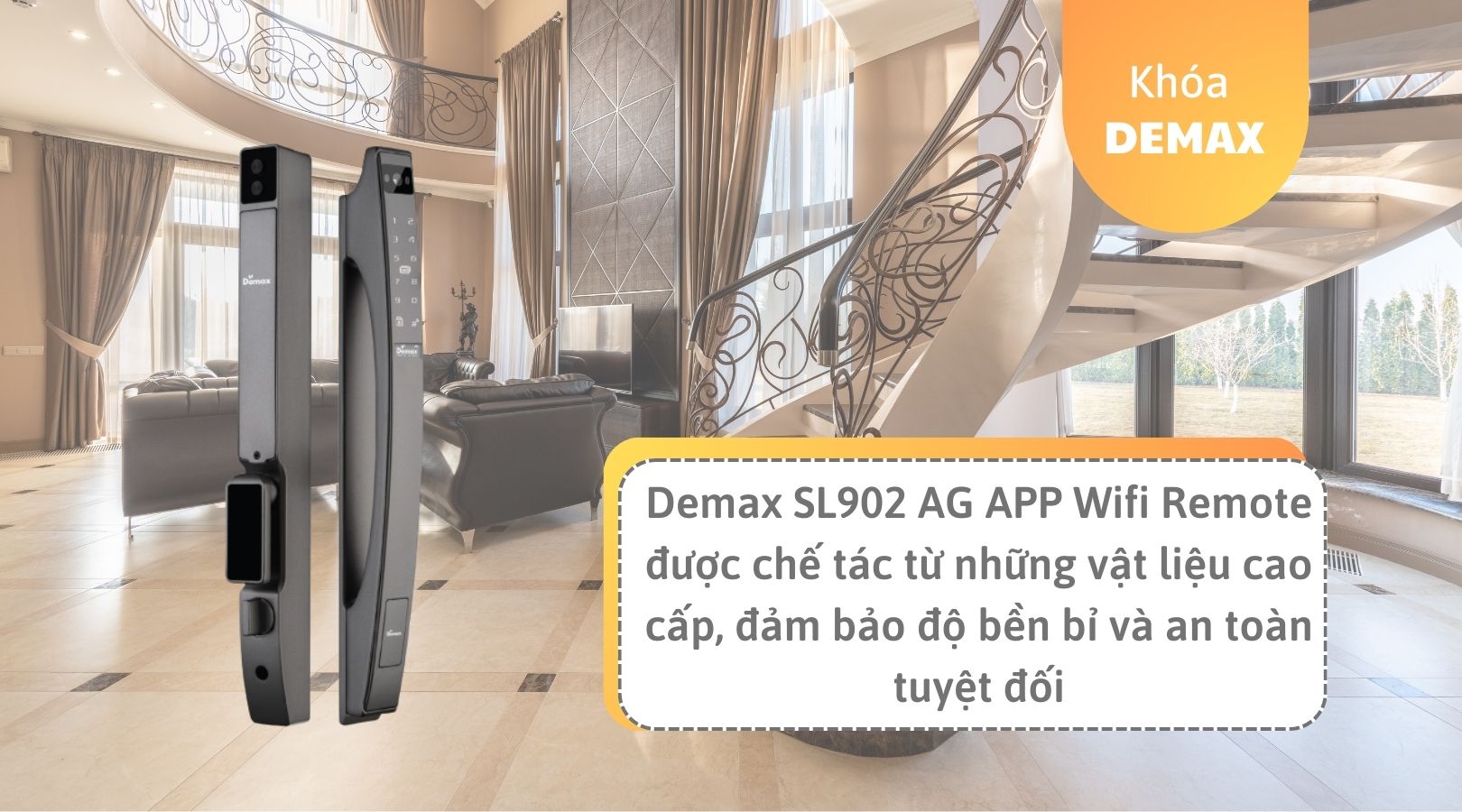 Khóa thông minh chống nước Demax SL902 AG APP Wifi Remote