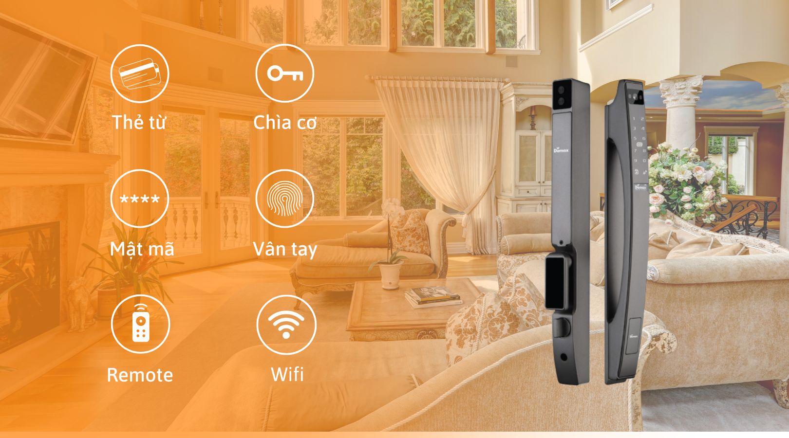 Khóa thông minh chống nước Demax SL902 AG APP Wifi Remote có những phương thức mở khóa nào?