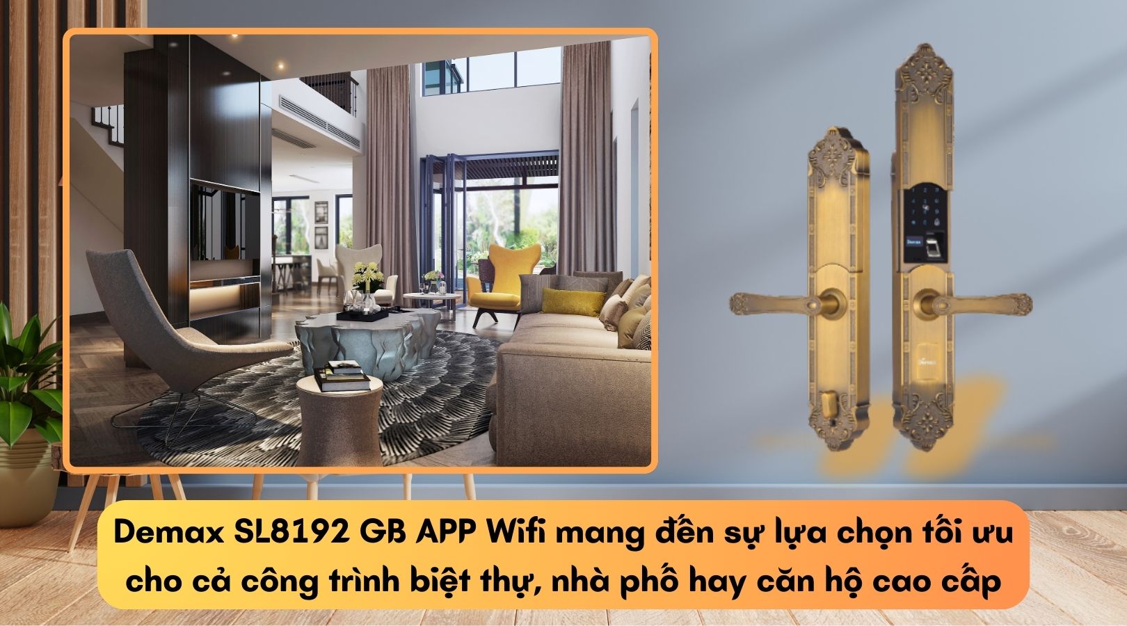 Cấu tạo khóa thông minh Demax SL8192 GB APP Wifi