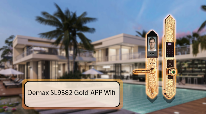 Khóa cửa chính và đại sảnh Demax SL9382 Gold APP Wifi