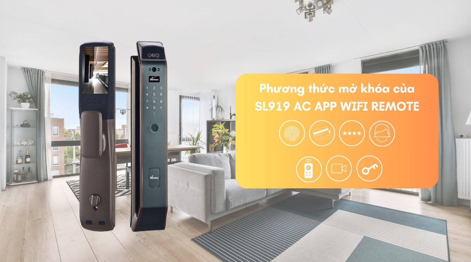 Demax FACE ID-3D SL919 AC APP WIFI REMOTE không chỉ dừng lại ở thiết kế sang trọng mà còn mang đến cho bạn sự tiện lợi tối đa với hệ thống mở khóa đa dạng