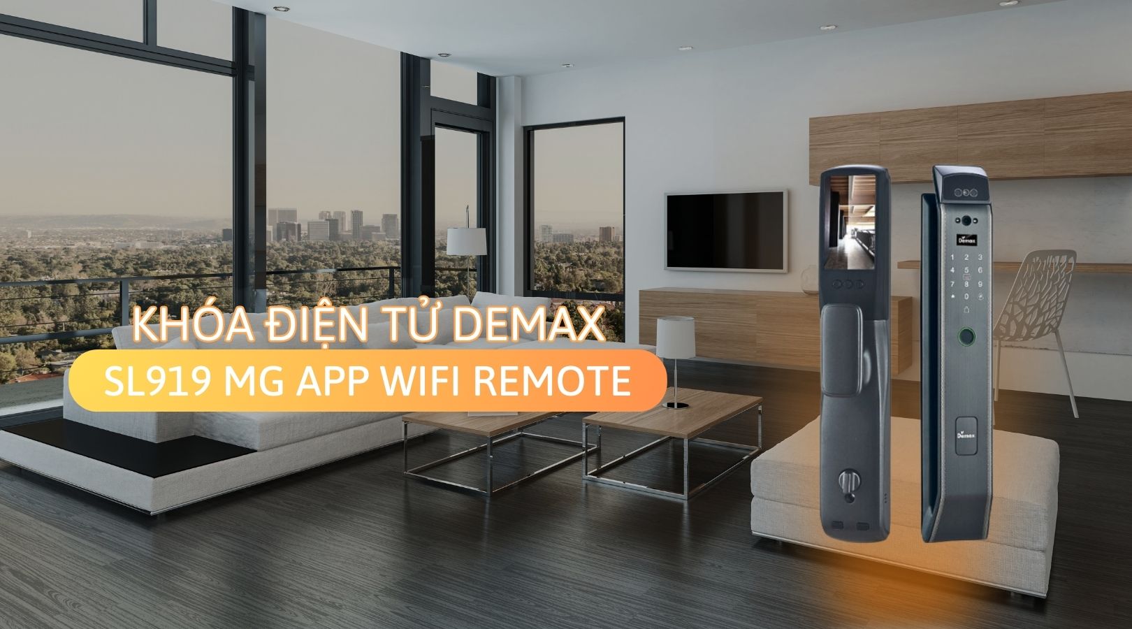 Khóa điện tử Demax FACE ID-3D SL919 MG APP WIFI REMOTE