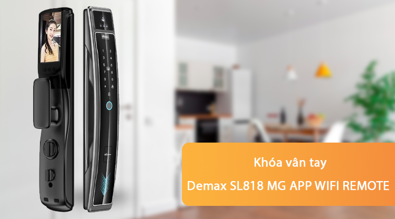Khóa thông minh tự động màn hình chuông Demax SL818 MG APP WIFI REMOTE