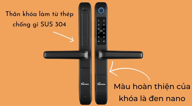 Chất liệu và màu sắc khóa điện tử Demax SL101 BL