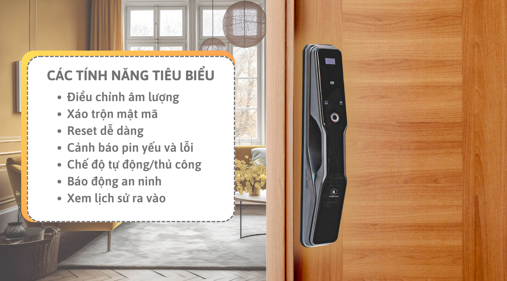 Các tính năng tiêu biểu của khóa vân tay Kassler KL-868 APP