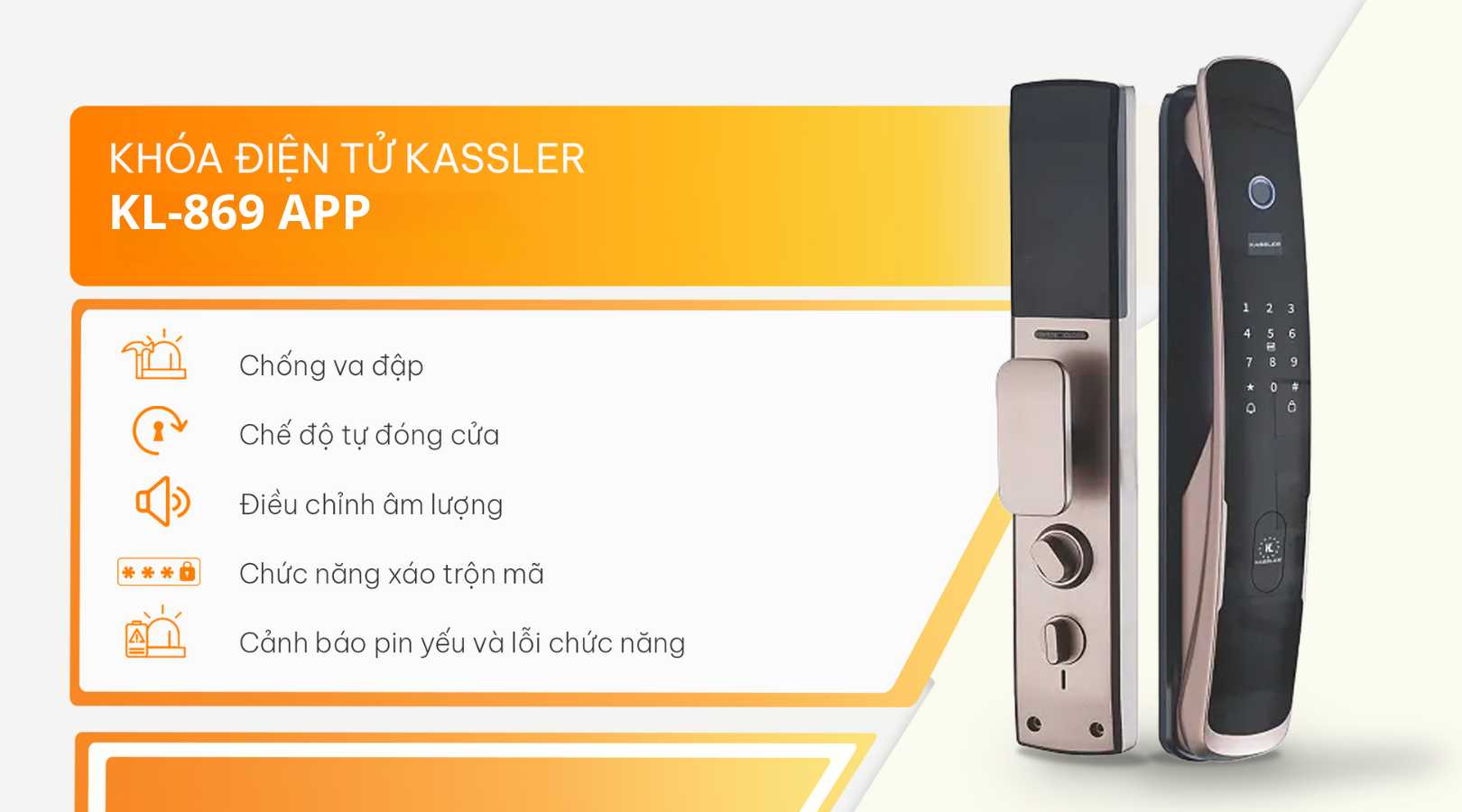 Chức năng vượt trội của khóa điện tử Kassler KL-869 APP