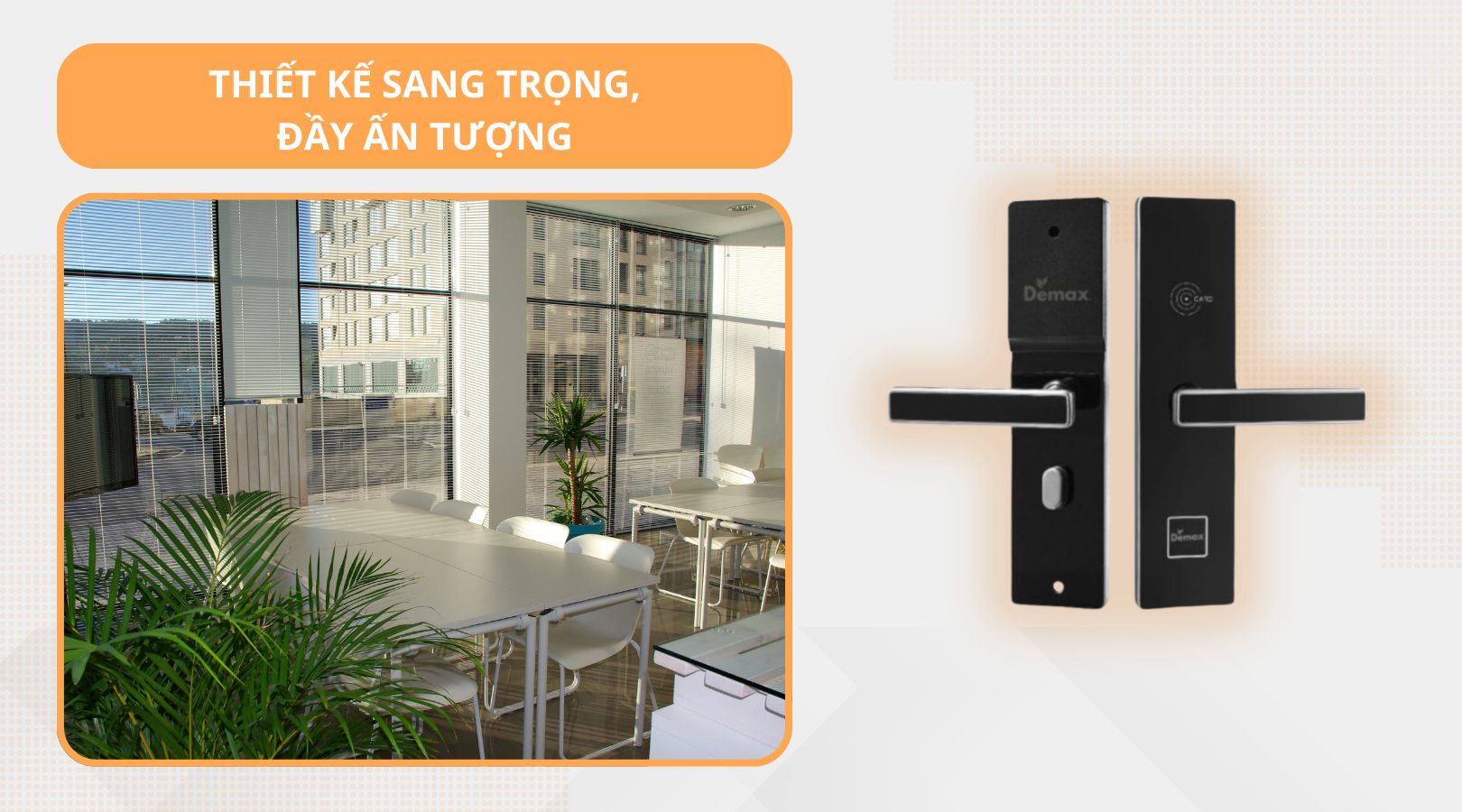 Khóa điện tử Demax HSL606 SB viền bạc