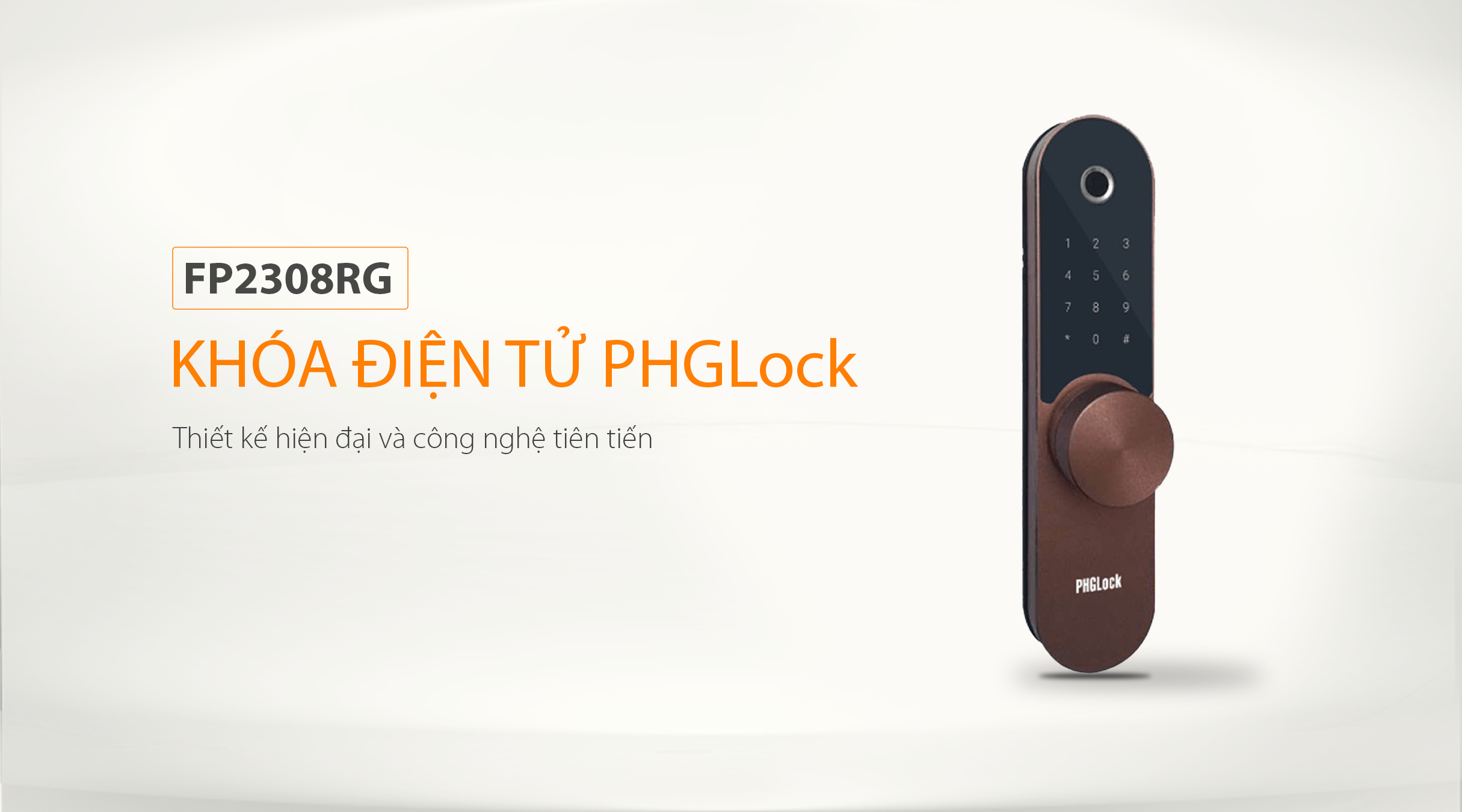 Thiết kế sang trọng, đẹp mắt của khóa điện tử PHGlock FP2308RG