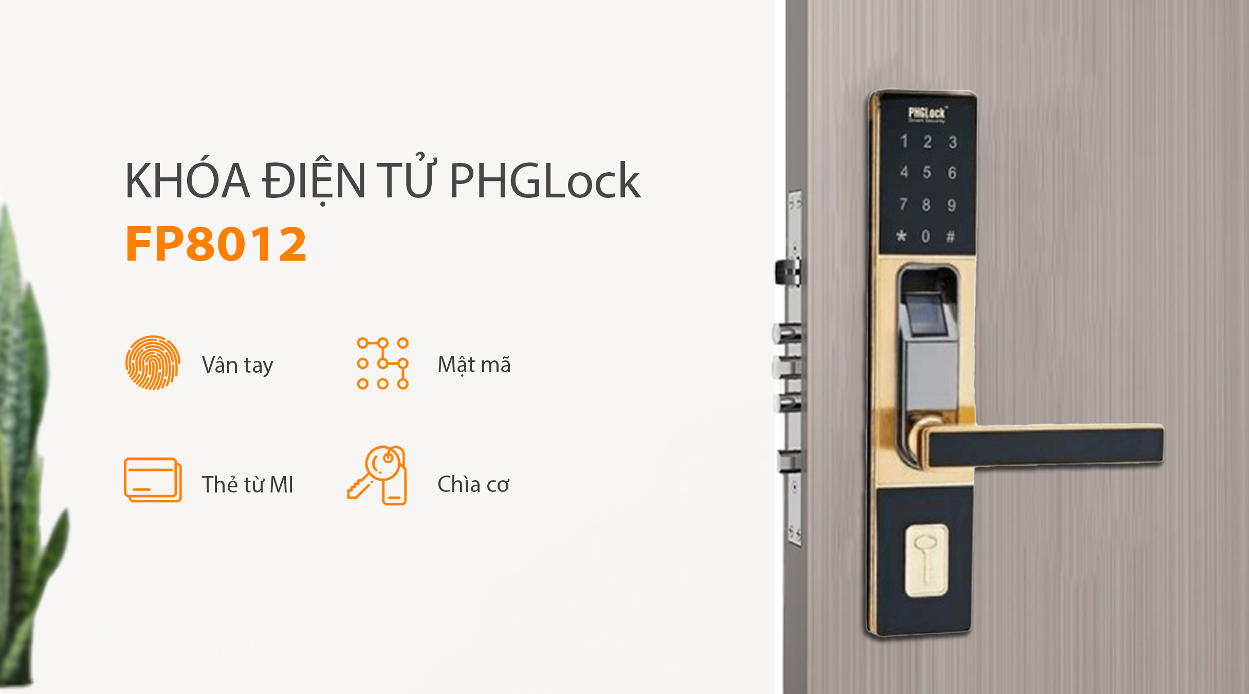 Tính năng mở khóa của khóa điện tử PHGlock FP8012
