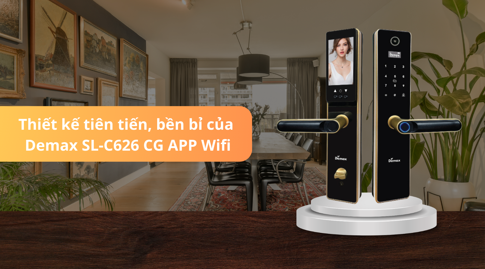 Thiết kế tiên tiến, bền bỉ của khóa thông minh - Màn hình chuông Demax SL-C626 CG APP Wifi
