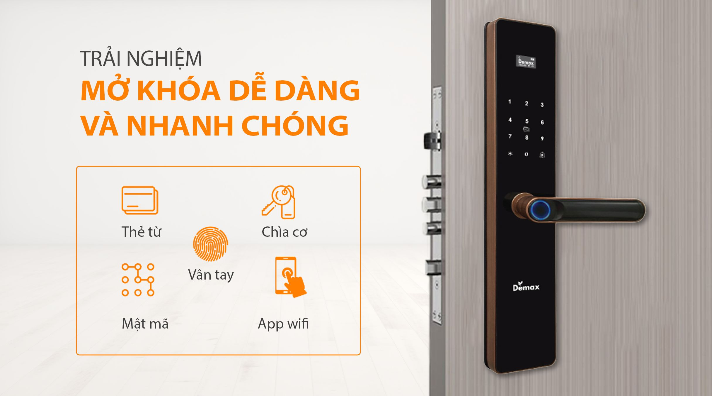 Cách mở khóa cửa thông minh Demax SL C622 AC APP Wifi