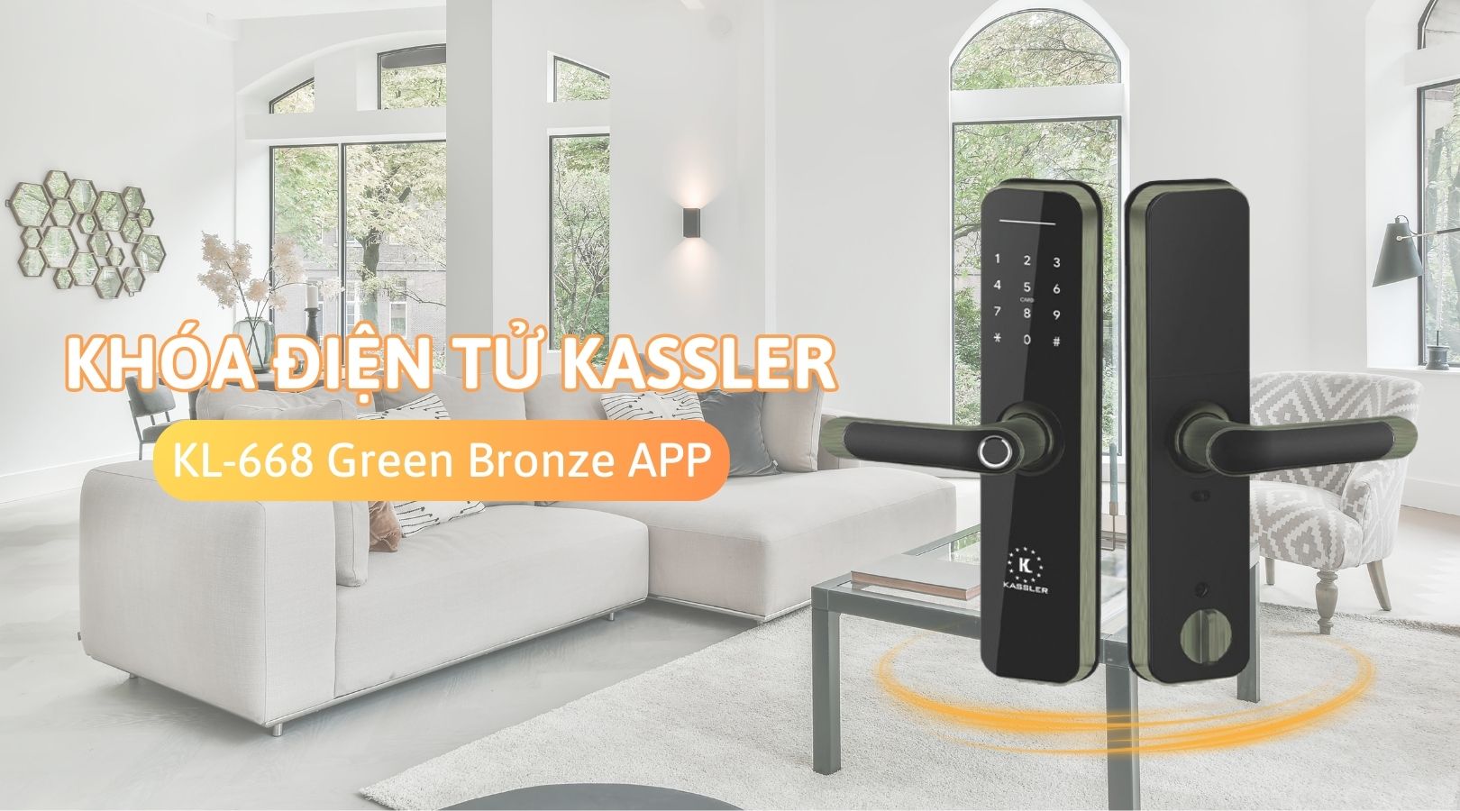 Đặc điểm cấu tạo của khóa vân tay Kassler KL-668 Green Bronze APP