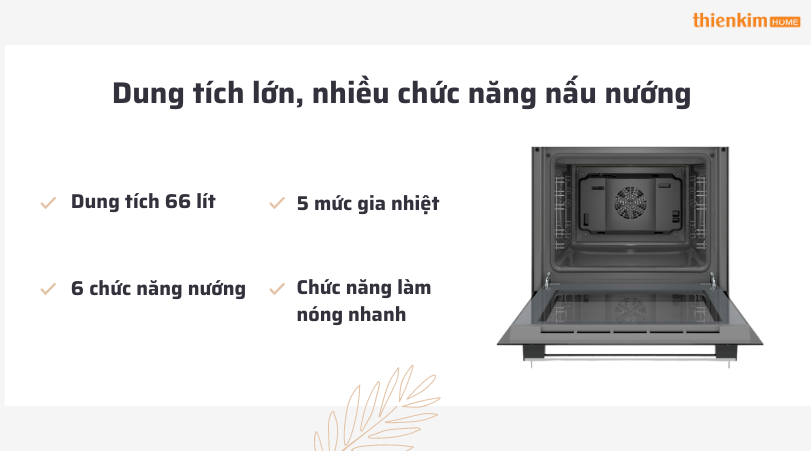 Dung tích lớn nhiều chức năng nấu nướng Lò nướng Bosch HBF113BR0A 