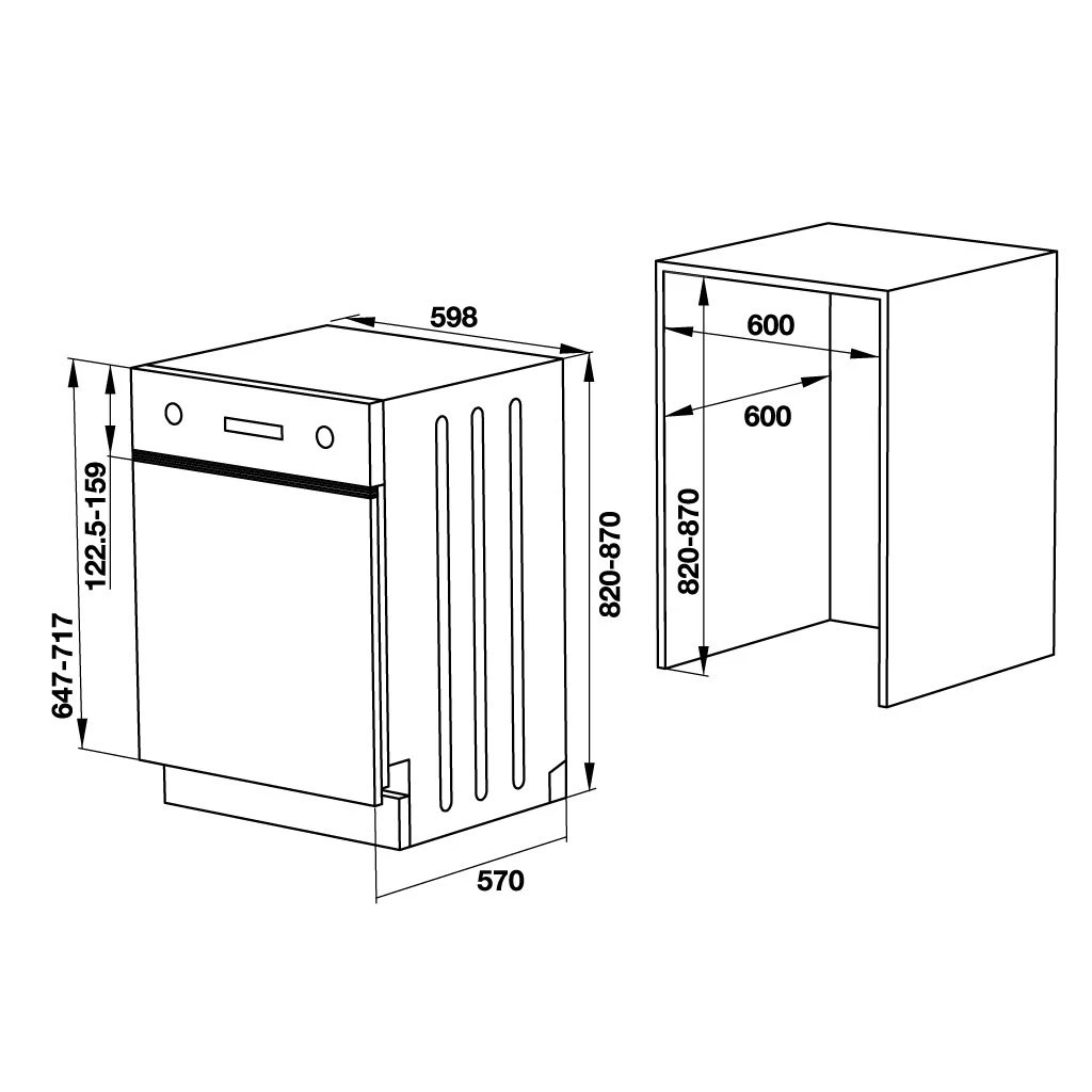 Máy rửa chén âm bán phần Hafele HDW-HI60C 533.23.120