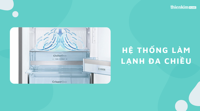 Hệ thống làm lạnh đa chiều Tủ lạnh Bosch KAD90VB20 Serie 6