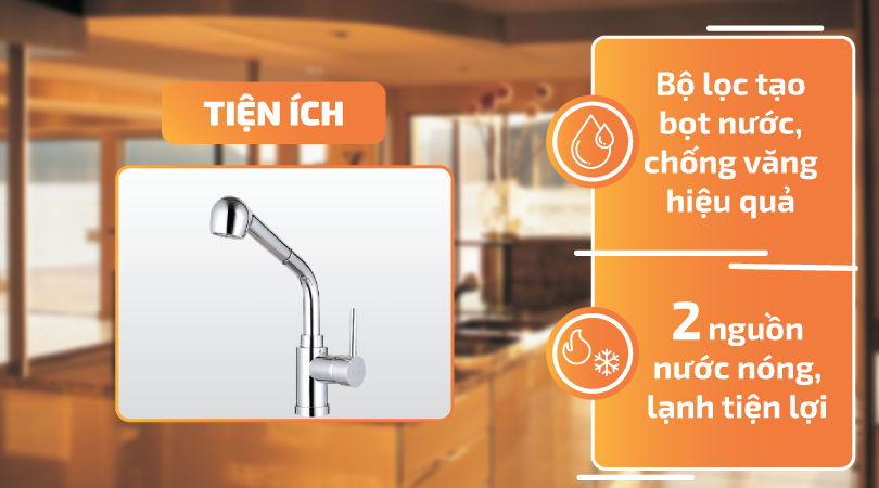 Malloca K119N9 có 2 nguồn nước nóng lạnh
