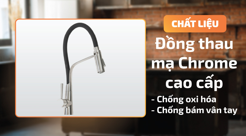 Malloca K596S có Chất Liệu Đồng Thau Mạ Chrome