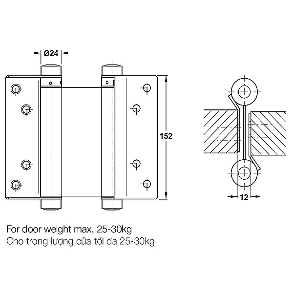 ảnh sản phẩm Bản Lề Bật 2 Chiều Hafele 927.97.080