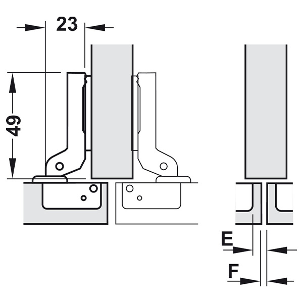 ảnh sản phẩm Bản lề bật Hafele 95 Trùm nửa 311.01.071