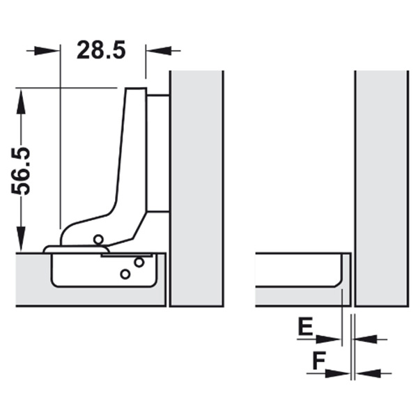 ảnh sản phẩm Bản lề bật Hafele Lọt lòng 311.01.079