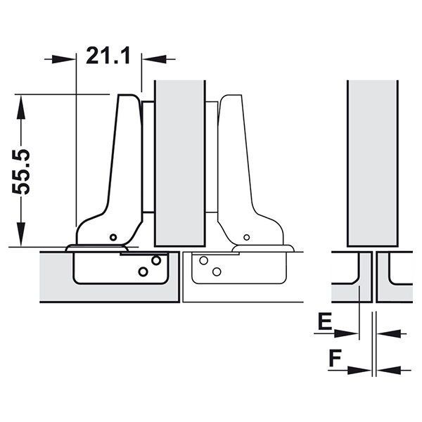 ảnh sản phẩm Bản lề bật Hafele Trùm nửa 311.01.078