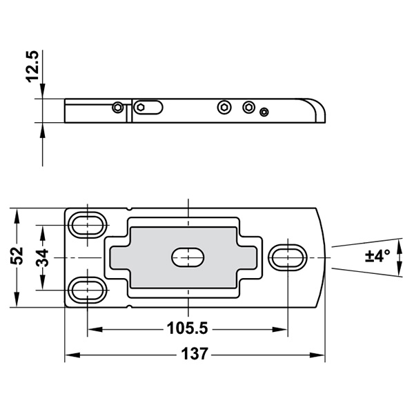 ảnh sản phẩm Bản lề dương sàn HPF Hafele 981.78.902