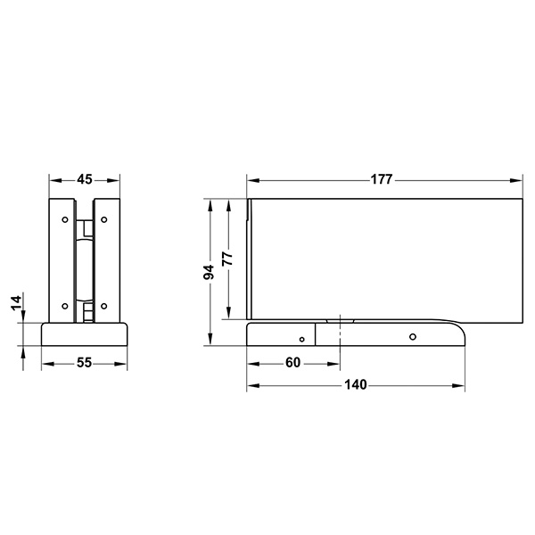 ảnh sản phẩm Bản lề dương sàn HPF Hafele 981.78.902