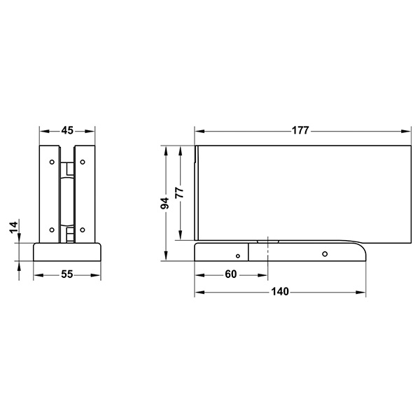 ảnh sản phẩm Bản lề dương sàn HPF Hafele 981.78.904