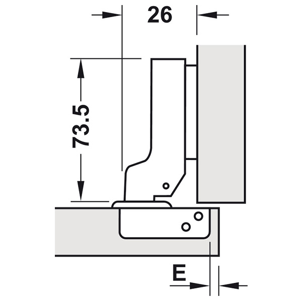 ảnh sản phẩm Bản lề giảm chấn Hafele 110 độ Trùm nửa 311.01.501