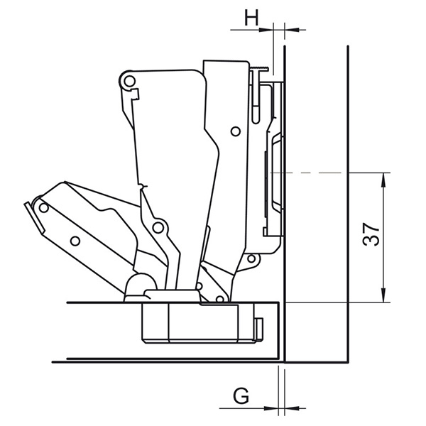 ảnh sản phẩm Bản lề giảm chấn Hafele 165 độ Lọt lòng 315.02.752