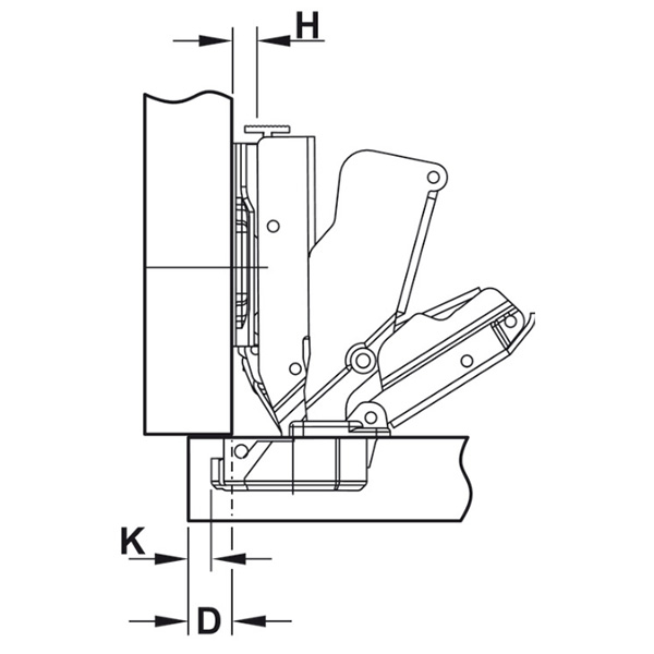 ảnh sản phẩm Bản lề giảm chấn Hafele 165 Trùm nửa 315.02.751