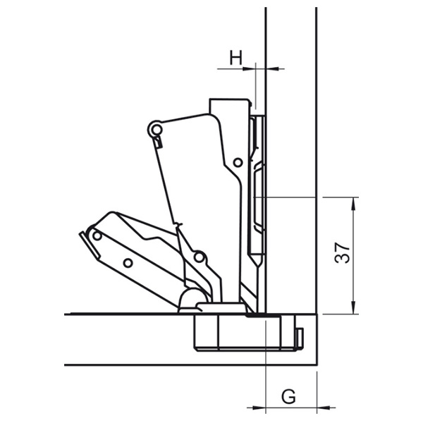 ảnh sản phẩm Bản lề giảm chấn Hafele 165 Trùm nửa 315.02.751