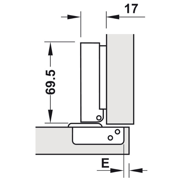 ảnh sản phẩm Bản lề giảm chấn Hafele cho gỗ dày 25mm Trùm ngoài 315.08.850