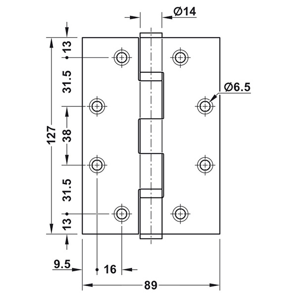 ảnh sản phẩm Bản lề lá Hafele 926.98.138