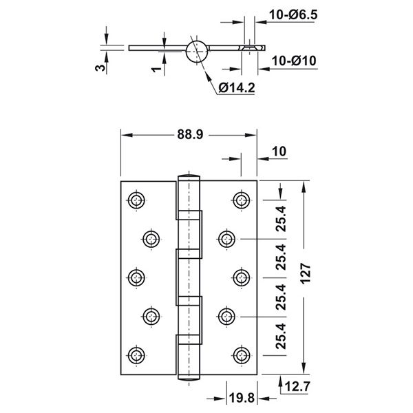 ảnh sản phẩm Bản lề lá Hafele dành cho cửa thép 926.20.120