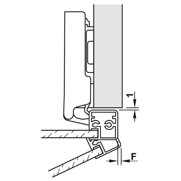 ảnh sản phẩm Bản Lề Trùm Nửa Tủ Khung Nhôm Hafele 311.68.511