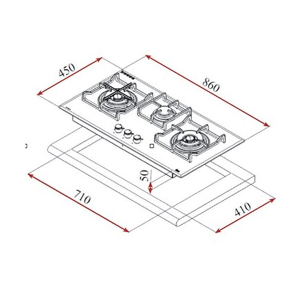 ảnh sản phẩm Bếp gas âm Teka GTI 78 2g AI AL DRM BUT 8434778017793