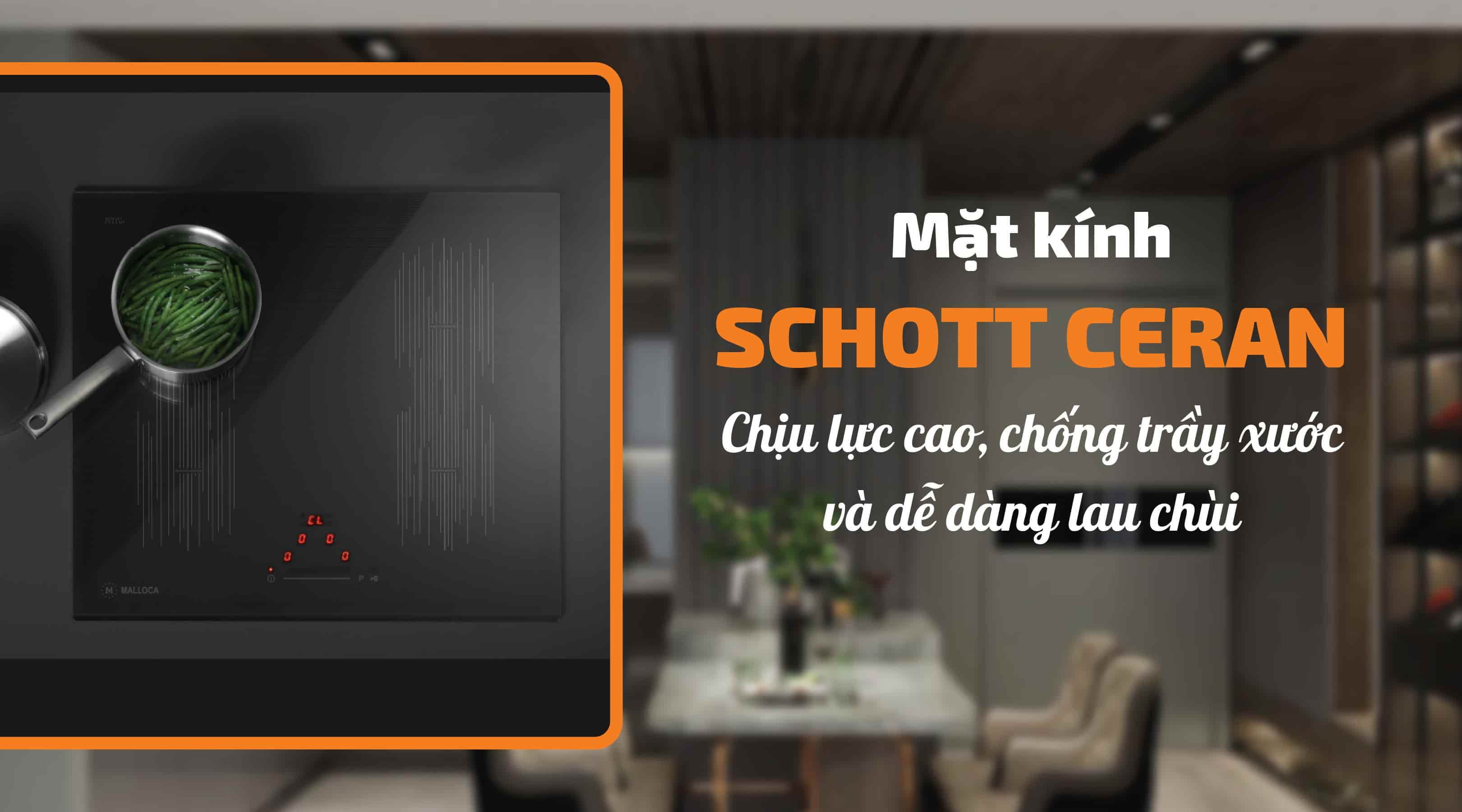 Bếp từ Malloca MI 594 LINEAR - Mặt kính Schott Ceran