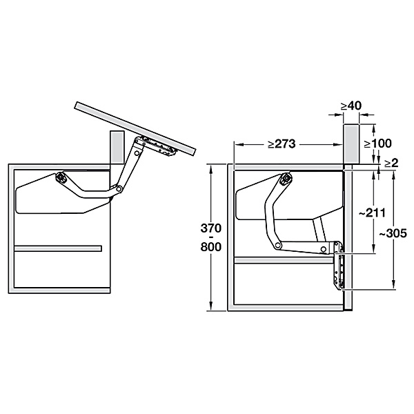 ảnh sản phẩm Bộ hộp lực free swing S2SW Hafele 372.34.610