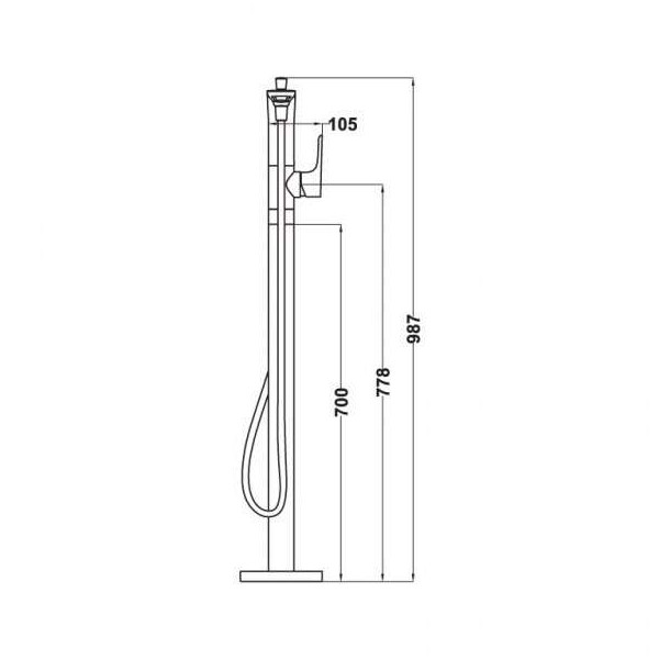 ảnh sản phẩm Bộ Trộn Bồn Tắm Đặt Sàn Kobe Hafele 589.15.120