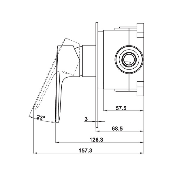 ảnh sản phẩm Bộ trộn âm 1 đường nước Hafele Kobe 589.15.008