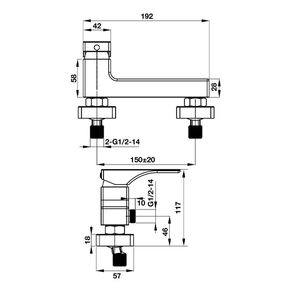 ảnh sản phẩm Bộ trộn nổi 1 đường nước Hafele Regal 495.61.123