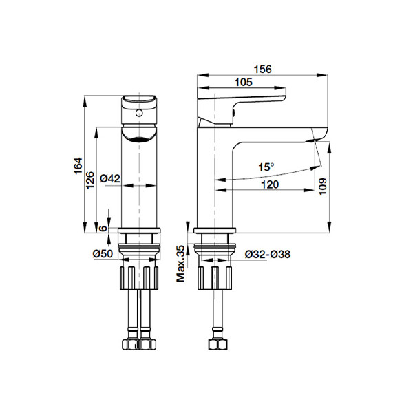 ảnh sản phẩm Vòi trộn Hafele Uni 100 495.61.129