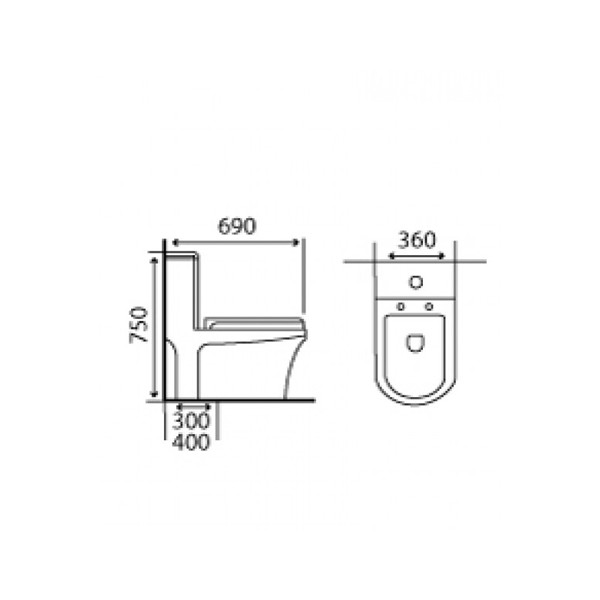 ảnh sản phẩm Bồn cầu một khối Gama GMBC903